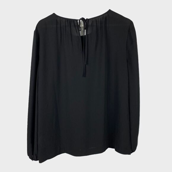 J by J. Crew Long-sleeve Key-Hole Back top size 6 Black - Picture 2 of 5